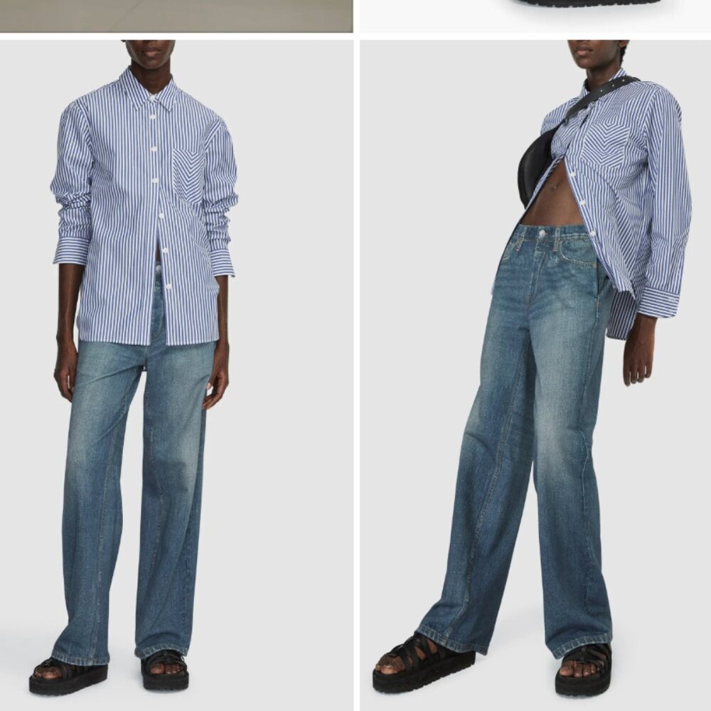 Miramar Wide Leg Cotton Terry Sweatpant Jeans in Lenox